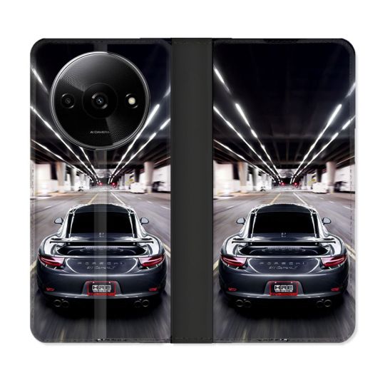 Housse cuir portefeuille Pour Xiaomi Redmi A3 Porsche 911