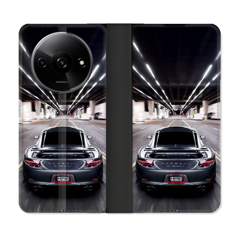 Housse cuir portefeuille Pour Xiaomi Redmi A3 Porsche 911