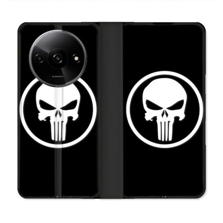Housse cuir portefeuille Pour Xiaomi Redmi A3 Punisher