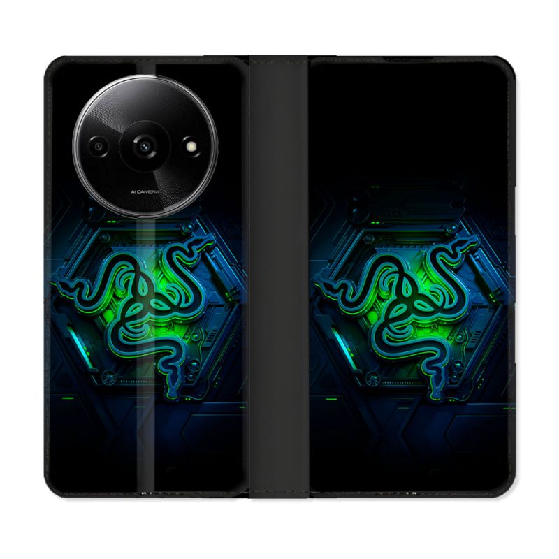 Housse cuir portefeuille Pour Xiaomi Redmi A3 Razer