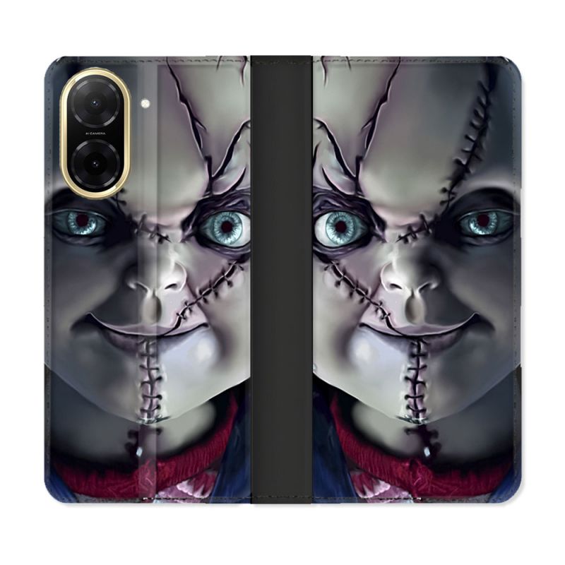 Housse cuir portefeuille Pour Xiaomi Redmi A5 Horreur Chucky Cicatrice