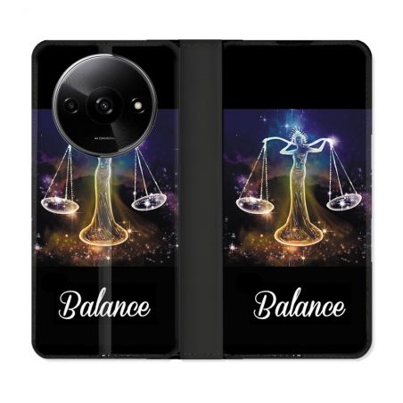 Housse cuir portefeuille Pour Xiaomi Redmi A3 Signe Zodiaque 2 Balance