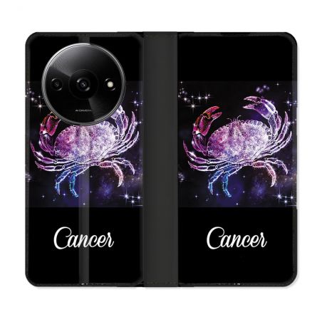 Housse cuir portefeuille Pour Xiaomi Redmi A3 Signe Zodiaque 2 Cancer