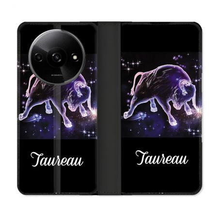 Housse cuir portefeuille Pour Xiaomi Redmi A3 Signe Zodiaque 2 Taureau