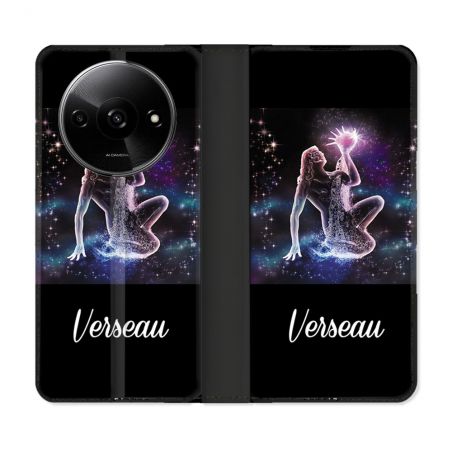 Housse cuir portefeuille Pour Xiaomi Redmi A3 Signe Zodiaque 2 Verseau