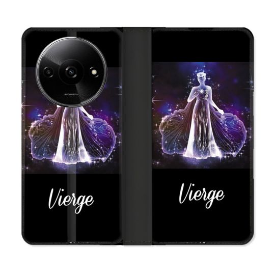 Housse cuir portefeuille Pour Xiaomi Redmi A3 Signe Zodiaque 2 Vierge