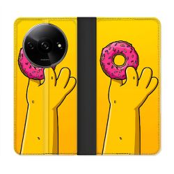 Housse cuir portefeuille Pour Xiaomi Redmi A3 Simpson Donuts