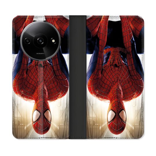 Housse cuir portefeuille Pour Xiaomi Redmi A3 Spiderman Invers