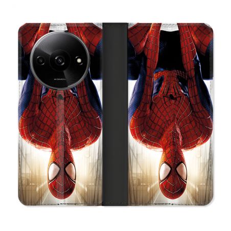 Housse cuir portefeuille Pour Xiaomi Redmi A3 Spiderman Invers