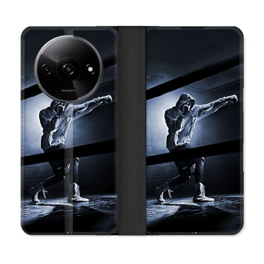 Housse cuir portefeuille Pour Xiaomi Redmi A3 Sport Boxe Poing