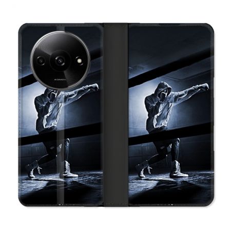 Housse cuir portefeuille Pour Xiaomi Redmi A3 Sport Boxe Poing