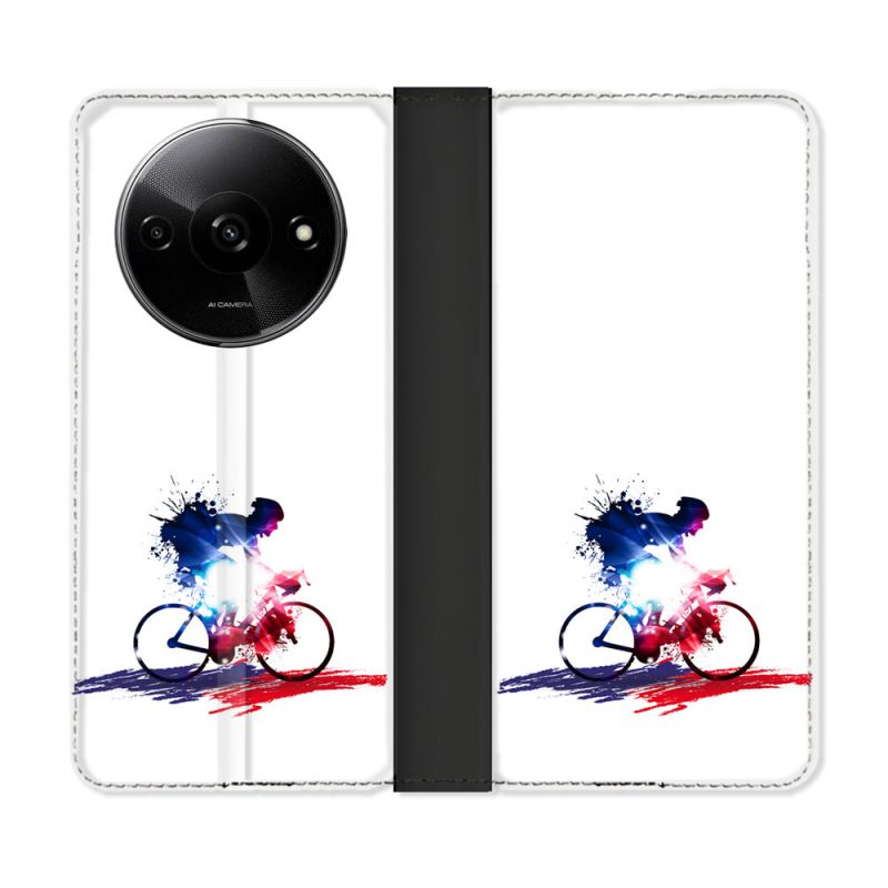 Housse cuir portefeuille Pour Xiaomi Redmi A3 Sport Cyclisme France