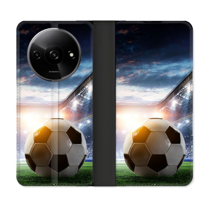 Housse cuir portefeuille Pour Xiaomi Redmi A3 Sport Football Stade