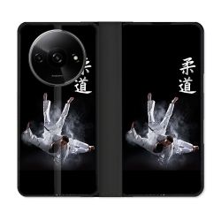 Housse cuir portefeuille Pour Xiaomi Redmi A3 Sport Judo Noir
