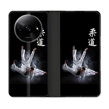 Housse cuir portefeuille Pour Xiaomi Redmi A3 Sport Judo Noir