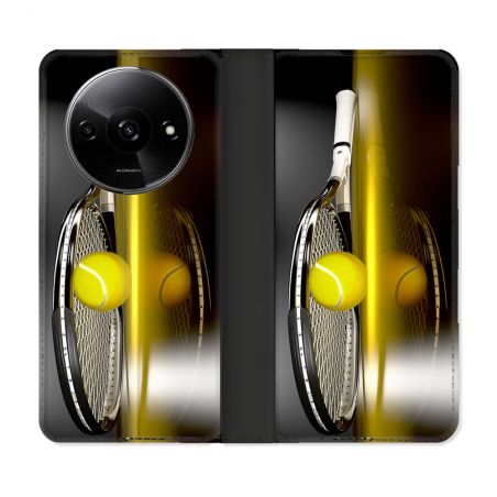 Housse cuir portefeuille Pour Xiaomi Redmi A3 Sport Tennis Reflet