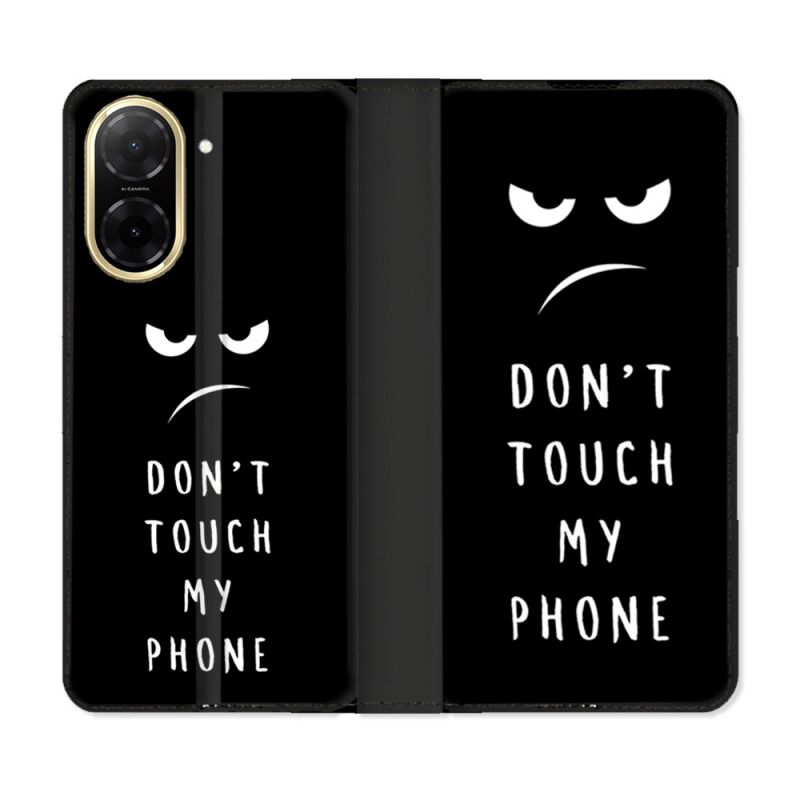 Housse cuir portefeuille Pour Xiaomi Redmi A5 Humour Don't Touch