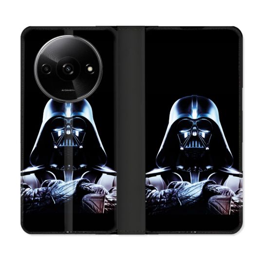 Housse cuir portefeuille Pour Xiaomi Redmi A3 Star Wars - Dark Vador Noir
