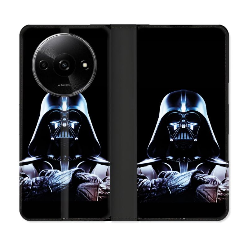 Housse cuir portefeuille Pour Xiaomi Redmi A3 Star Wars - Dark Vador Noir