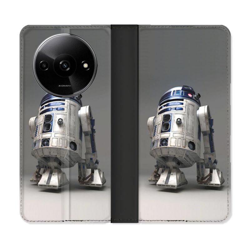 Housse cuir portefeuille Pour Xiaomi Redmi A3 Star Wars - R2D2