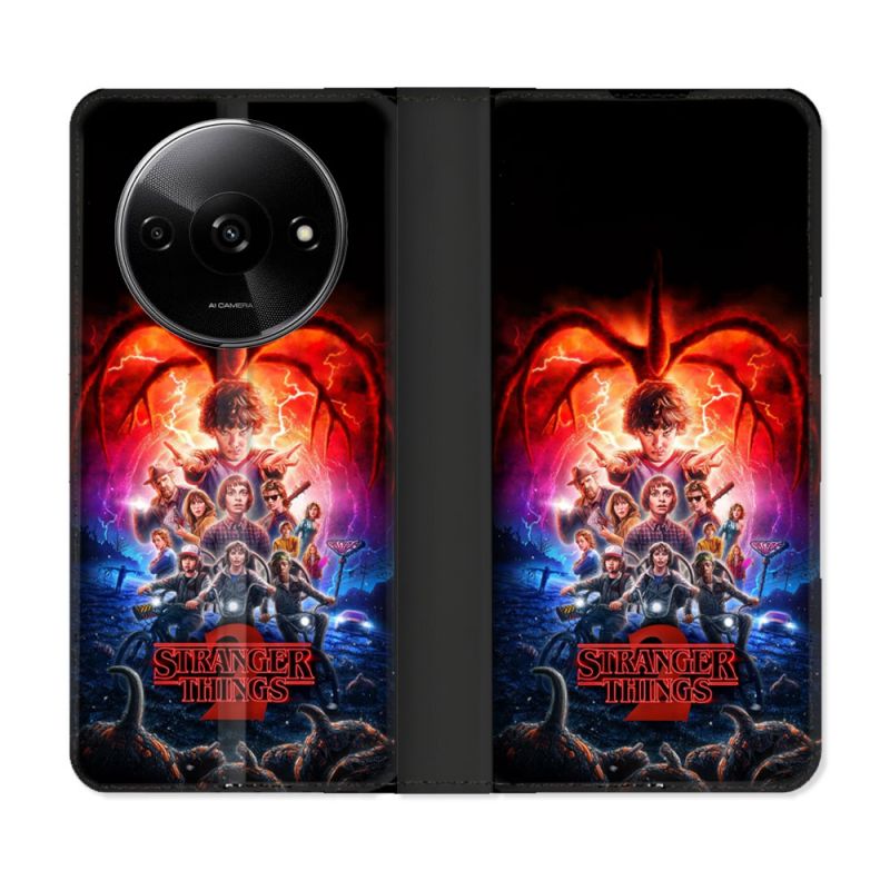 Housse cuir portefeuille Pour Xiaomi Redmi A3 Stranger Things Affiche 2