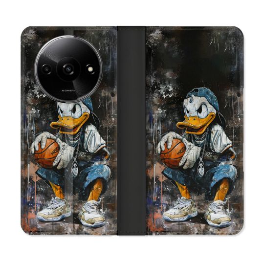 Housse cuir portefeuille Pour Xiaomi Redmi A3 Street Art Donald Duck