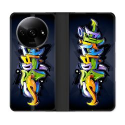 Housse cuir portefeuille Pour Xiaomi Redmi A3 Street Art Graffiti
