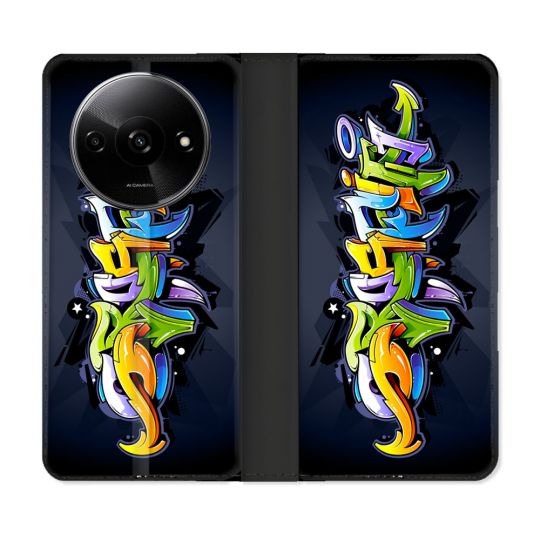 Housse cuir portefeuille Pour Xiaomi Redmi A3 Street Art Graffiti