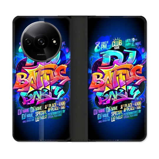 Housse cuir portefeuille Pour Xiaomi Redmi A3 Street Art Rap