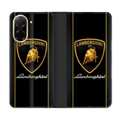 Housse cuir portefeuille Pour Xiaomi Redmi A5 Lamborghini Carbone