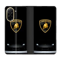 Housse cuir portefeuille Pour Xiaomi Redmi A5 Lamborghini Noir