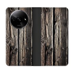 Housse cuir portefeuille Pour Xiaomi Redmi A3 Texture Bois