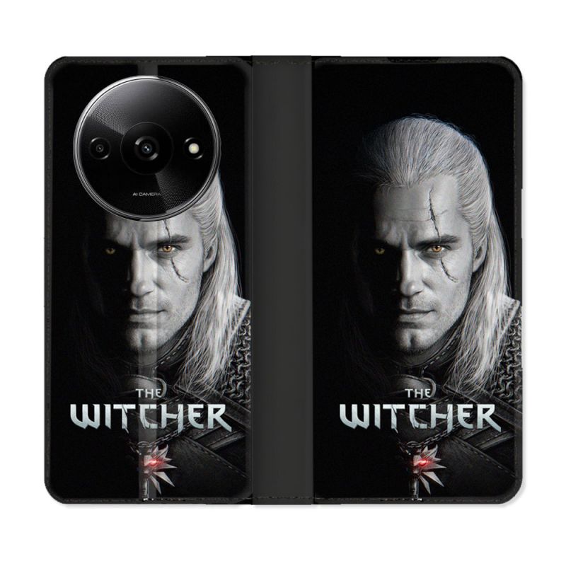 Housse cuir portefeuille Pour Xiaomi Redmi A3 The Witcher Noir