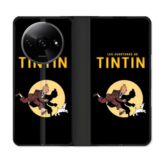 Housse cuir portefeuille Pour Xiaomi Redmi A3 Tintin Classique