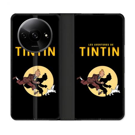 Housse cuir portefeuille Pour Xiaomi Redmi A3 Tintin Classique