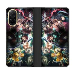 Housse cuir portefeuille Pour Xiaomi Redmi A5 Manga Demon Slayer Groupe