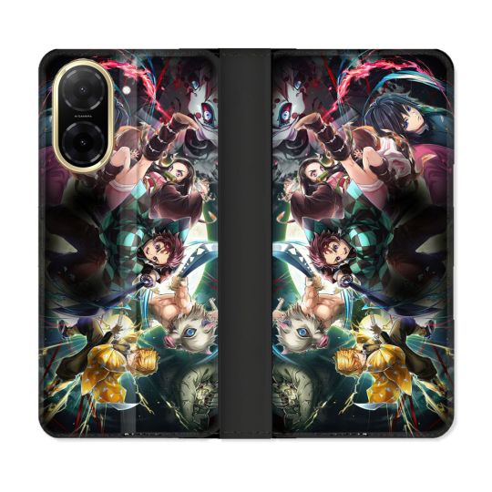 Housse cuir portefeuille Pour Xiaomi Redmi A5 Manga Demon Slayer Groupe