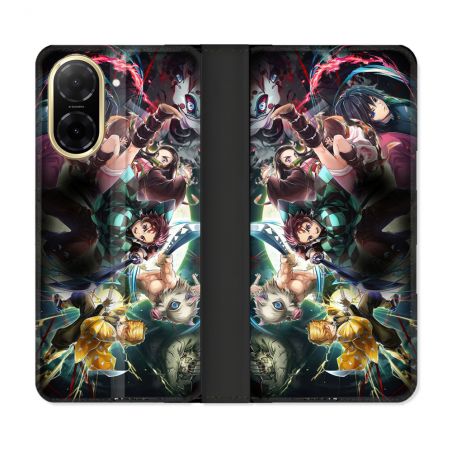 Housse cuir portefeuille Pour Xiaomi Redmi A5 Manga Demon Slayer Groupe