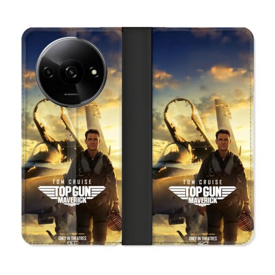 Housse cuir portefeuille Pour Xiaomi Redmi A3 Top Gun