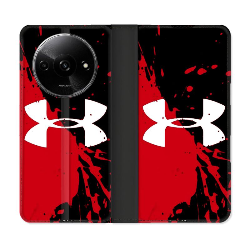 Housse cuir portefeuille Pour Xiaomi Redmi A3 Under Armour