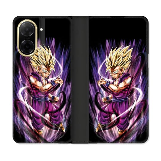 Housse cuir portefeuille Pour Xiaomi Redmi A5 Manga Dragon Ball Sangohan Violet