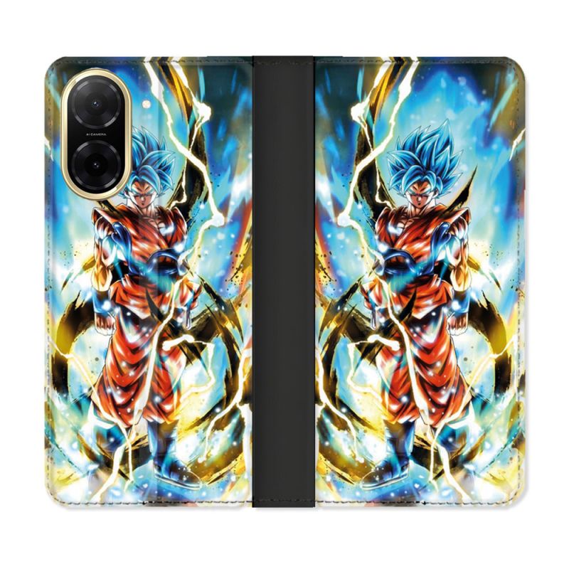 Housse cuir portefeuille Pour Xiaomi Redmi A5 Manga Dragon Ball Sangoku Blanc