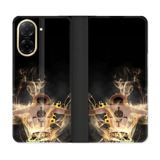 Housse cuir portefeuille Pour Xiaomi Redmi A5 Manga One Piece Ace Noir