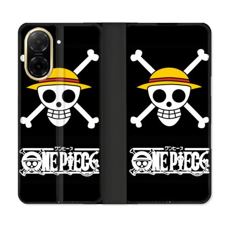 Housse cuir portefeuille Pour Xiaomi Redmi A5 Manga One Piece Tete de Mort