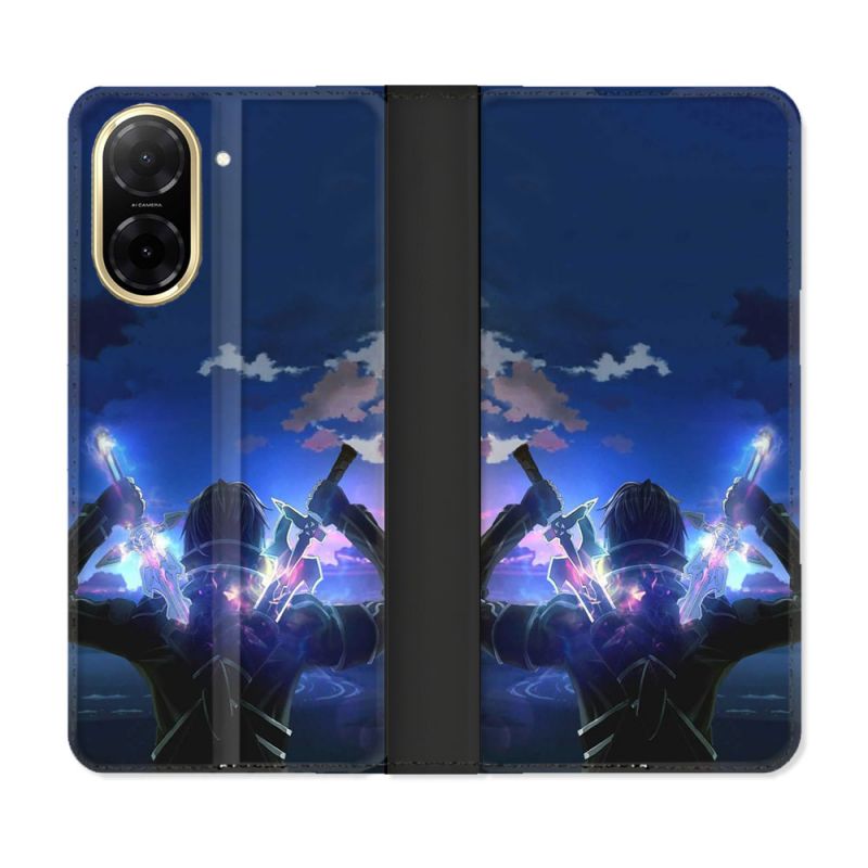 Housse cuir portefeuille Pour Xiaomi Redmi A5 Manga SAO sword Art Online Epee