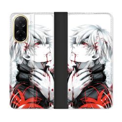 Housse cuir portefeuille Pour Xiaomi Redmi A5 Manga Tokyo Ghoul Kaneki Blanc