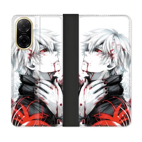 Housse cuir portefeuille Pour Xiaomi Redmi A5 Manga Tokyo Ghoul Kaneki Blanc