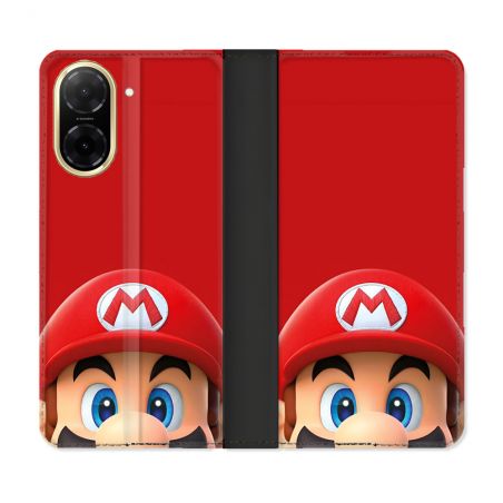 Housse cuir portefeuille Pour Xiaomi Redmi A5 Mario Rouge
