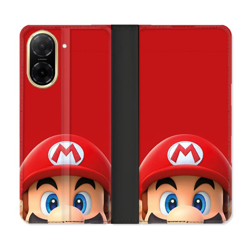 Housse cuir portefeuille Pour Xiaomi Redmi A5 Mario Rouge
