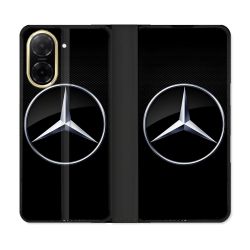 Housse cuir portefeuille Pour Xiaomi Redmi A5 Mercedes Carbone